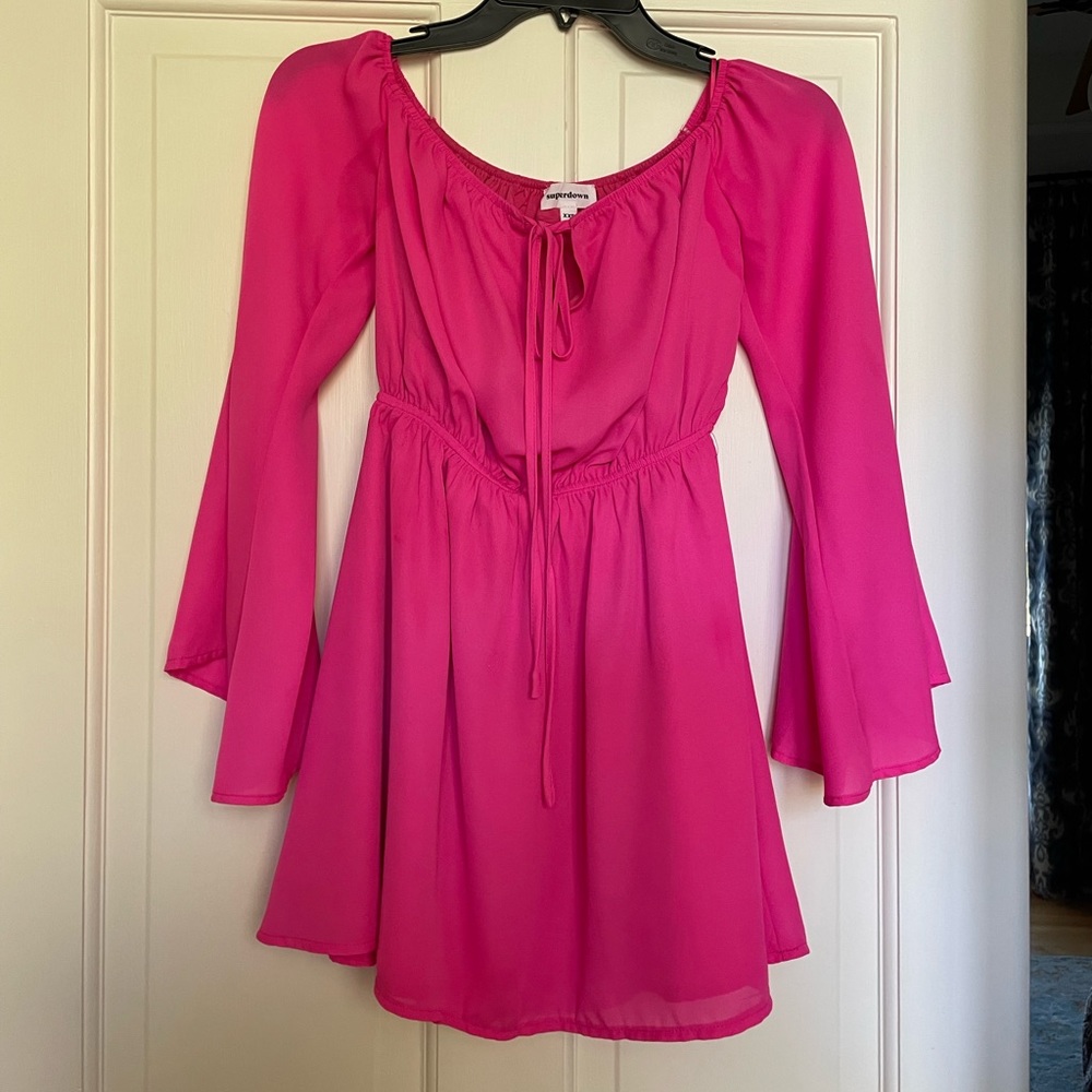 SUPERDOWN PINK STRAPLESS DRESS